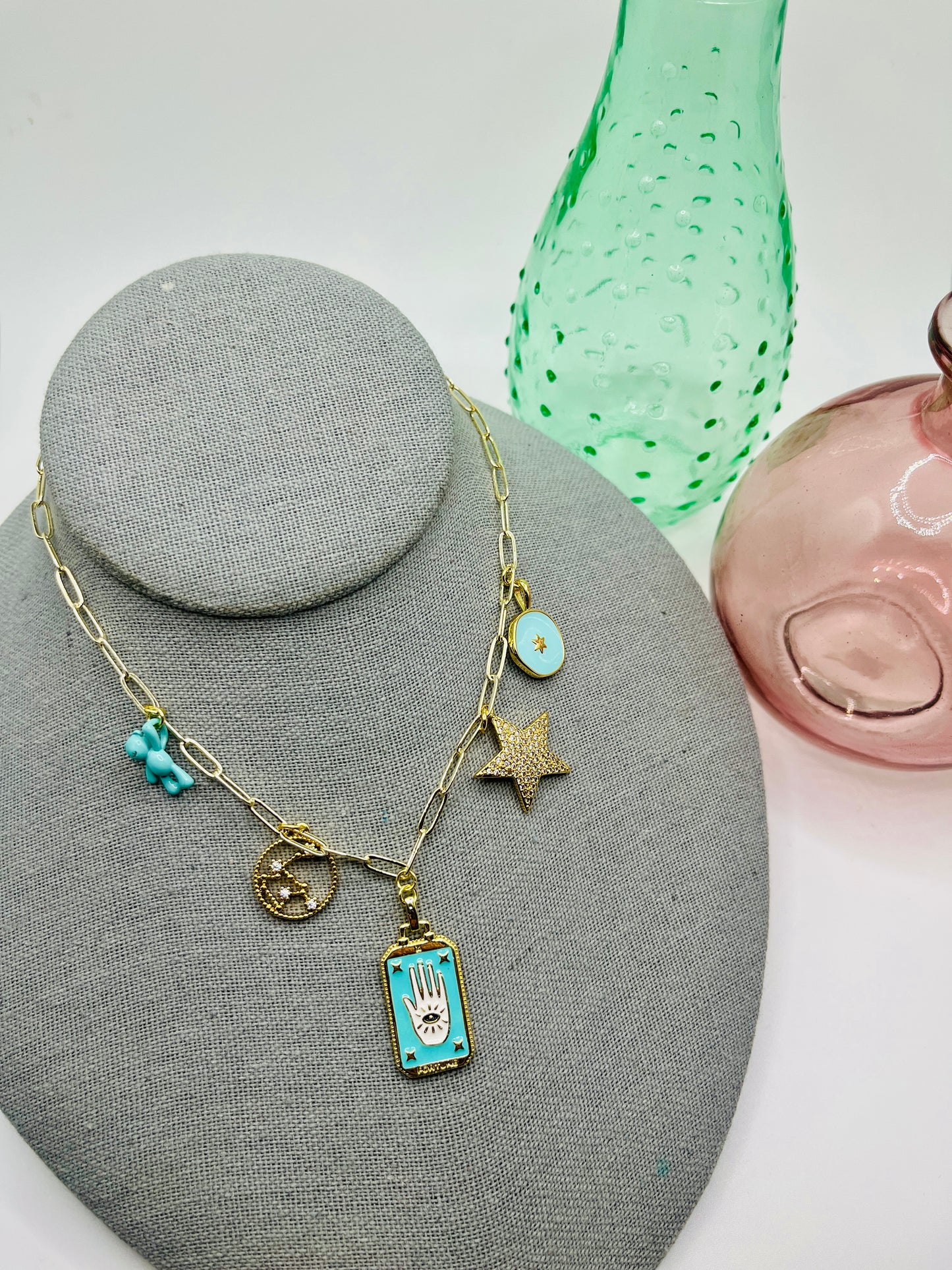 Gold Chain and Charms - Blues