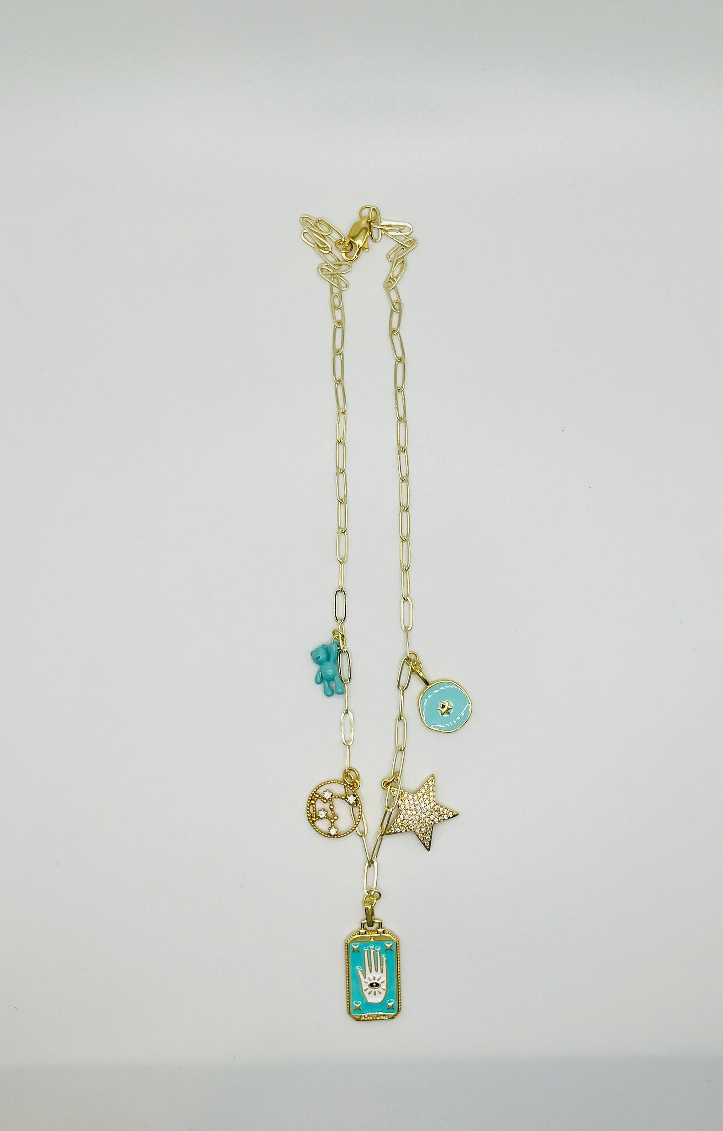 Gold Chain and Charms - Blues