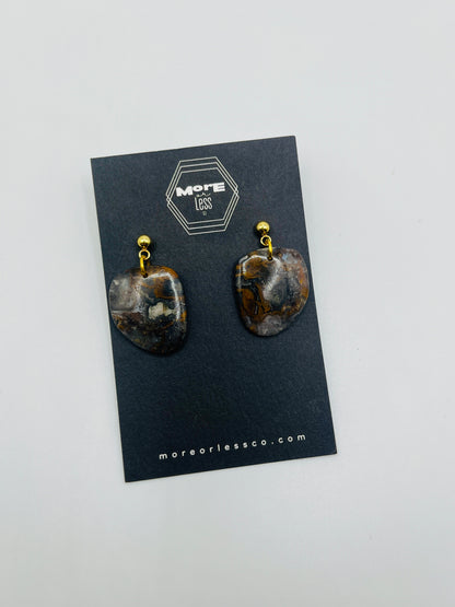 Natural Gemstone Oval Earrings