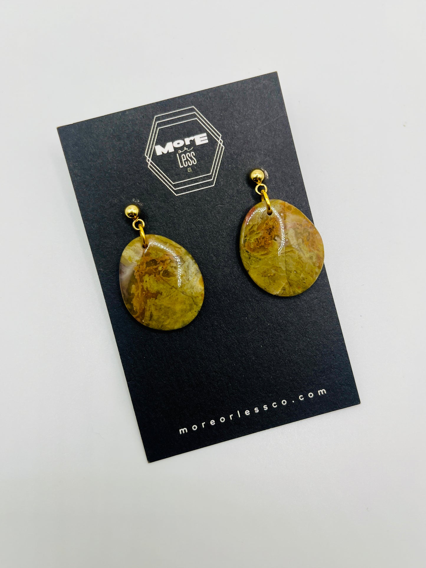 Natural Gemstone Oval Earrings