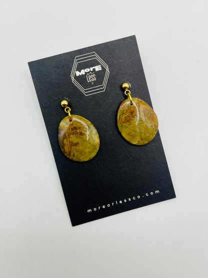 Natural Gemstone Oval Earrings