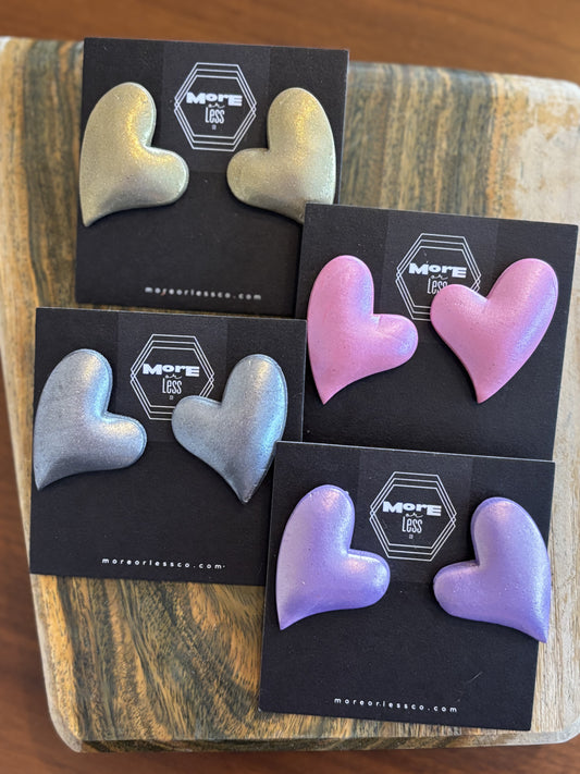 Large Puffy Heart Studs