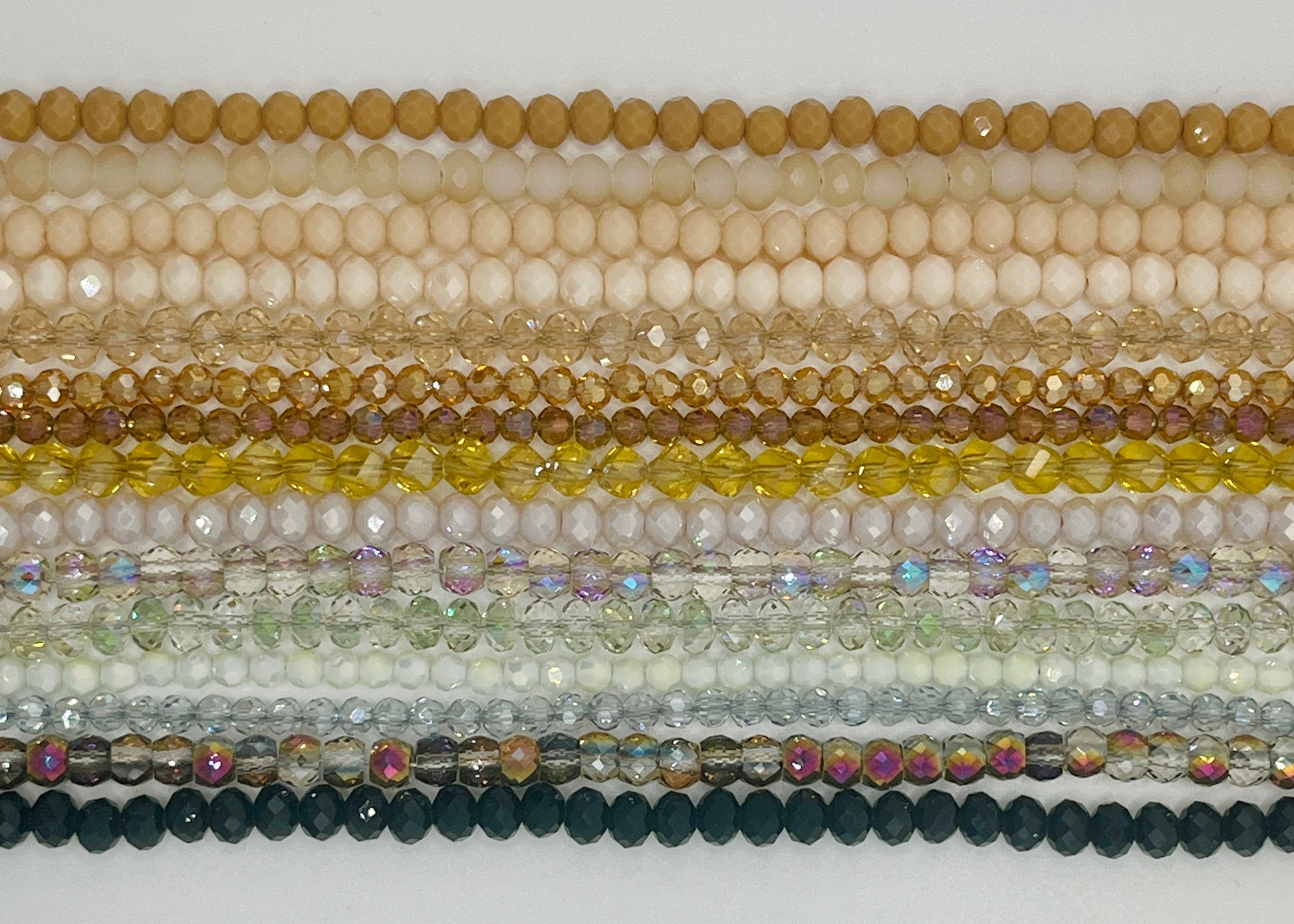 Neutral Crystal Bead Strands