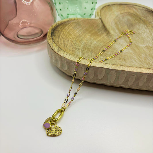 Lover Heart Necklace in Lavenders