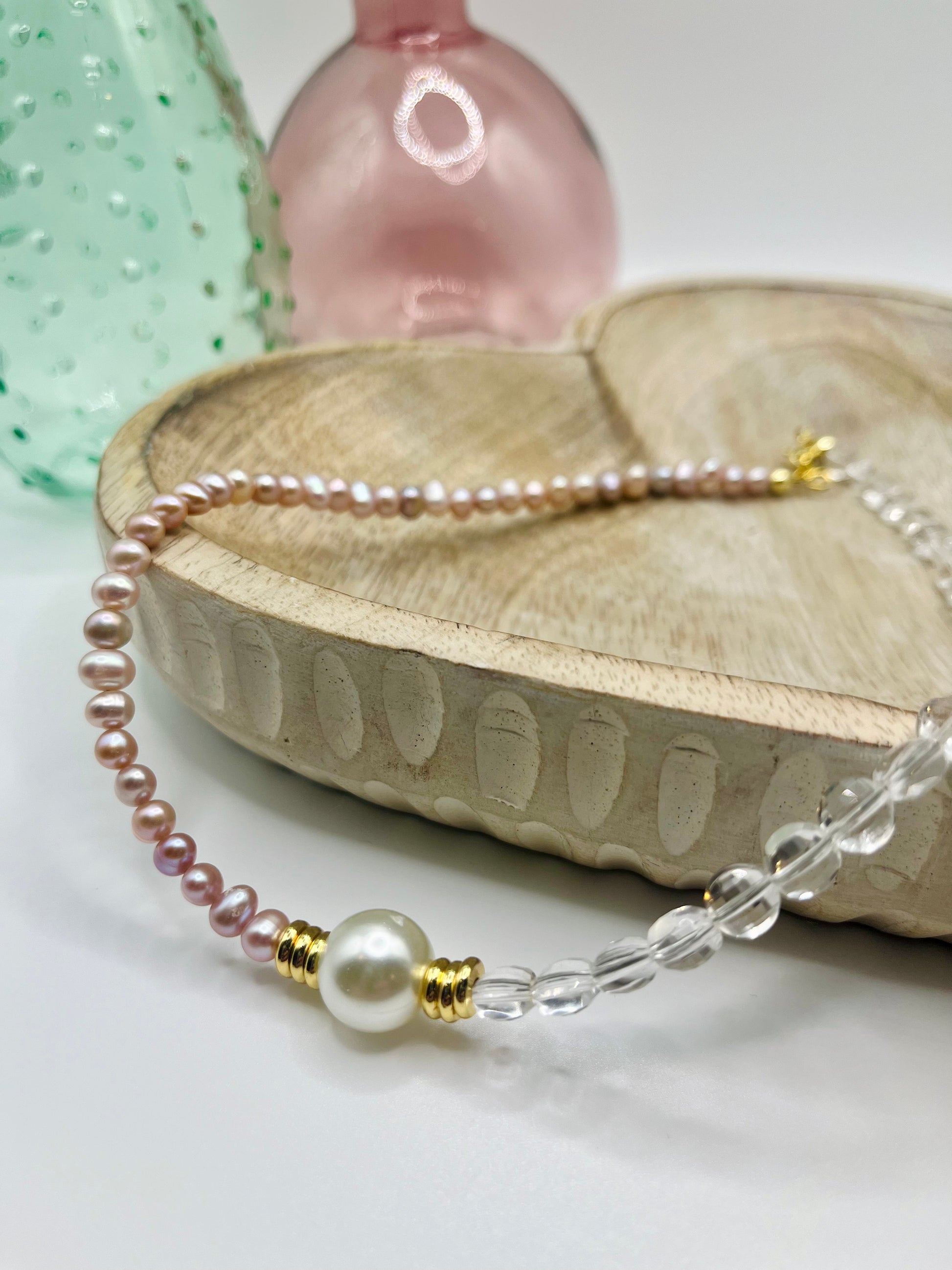 Rose Pearl with Crystal Quartz