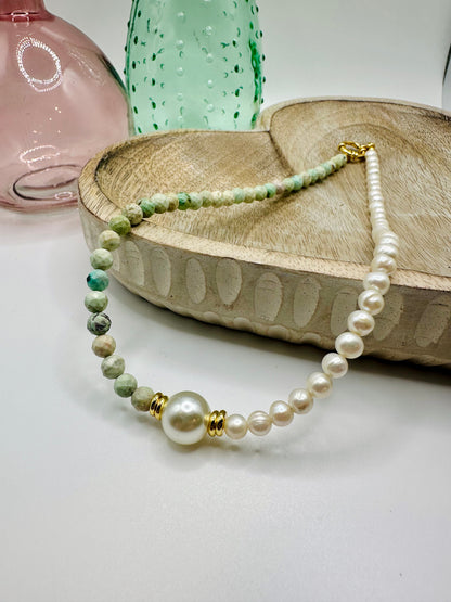 White Pearl with Chrysocolla